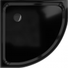 Mexen Flat receveur de douche demi-circulaire slim 70 x 70 cm, noir, siphon noir - 41707070B
