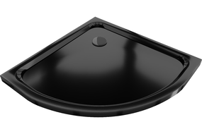 Mexen Flat receveur de douche demi-circulaire slim 70 x 70 cm, noir, siphon noir - 41707070B