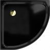 Mexen Flat receveur de douche semi-circulaire slim 80 x 80 cm, noir, siphon doré - 41708080G