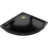 Mexen Flat receveur de douche demi-circulaire slim 70 x 70 cm, noir, siphon doré - 41707070G