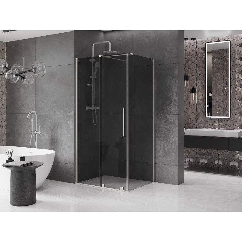 Mexen Velar cabine de douche coulissante 110 x 80 cm, graphite, nickel brossé - 871-110-080-41-97