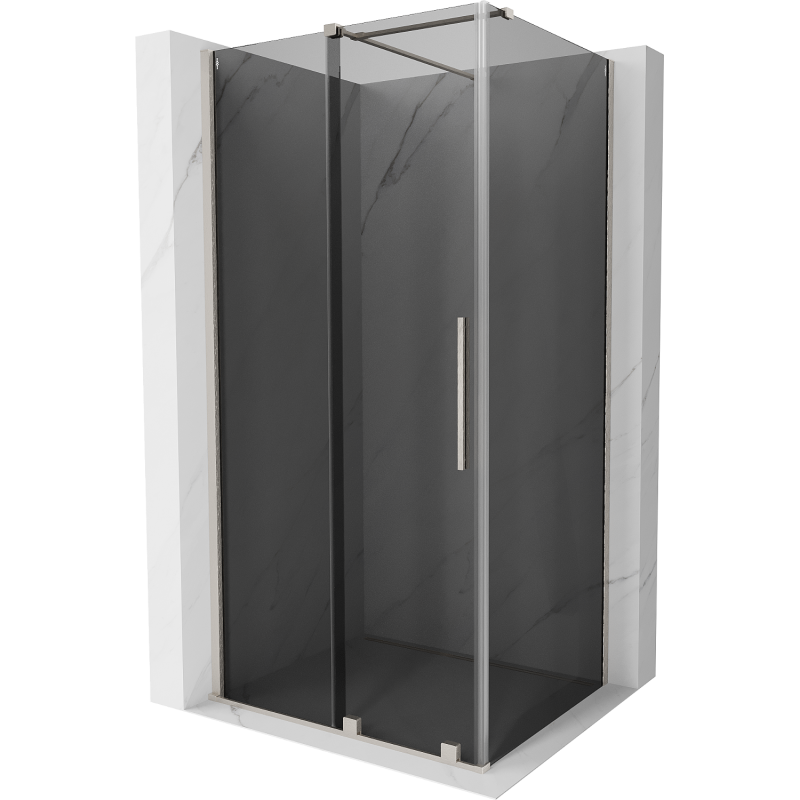 Mexen Velar cabine de douche coulissante 140 x 90 cm, graphite, nickel brossé - 871-140-090-41-97