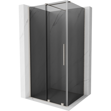 Mexen Velar cabine de douche coulissante 140 x 90 cm, graphite, nickel brossé - 871-140-090-41-97