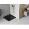 Bac à douche carré plat Mexen Flat 80 x 80 cm, noir, siphon doré - 40708080G