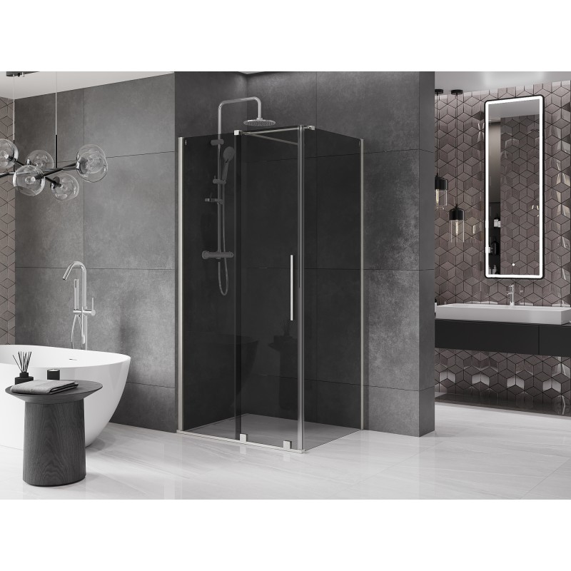 Mexen Velar cabine de douche coulissante 150 x 100 cm, graphite, nickel brossé - 871-150-100-41-97