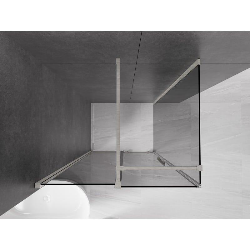 Mexen Velar cabine de douche coulissante 130 x 90 cm, graphite, nickel brossé - 871-130-090-41-97