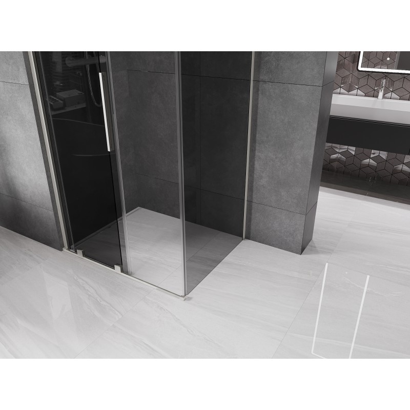 Mexen Velar cabine de douche coulissante 140 x 100 cm, graphite, nickel brossé - 871-140-100-41-97