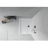 Receveur de douche rectangulaire slim 100 x 90 cm, blanc, siphon noir - 40109010B