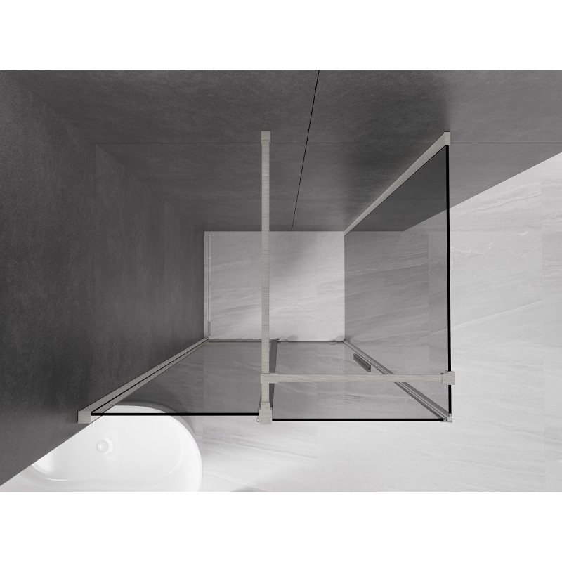 Mexen Velar cabine de douche coulissante 150 x 100 cm, graphite, nickel brossé - 871-150-100-41-97