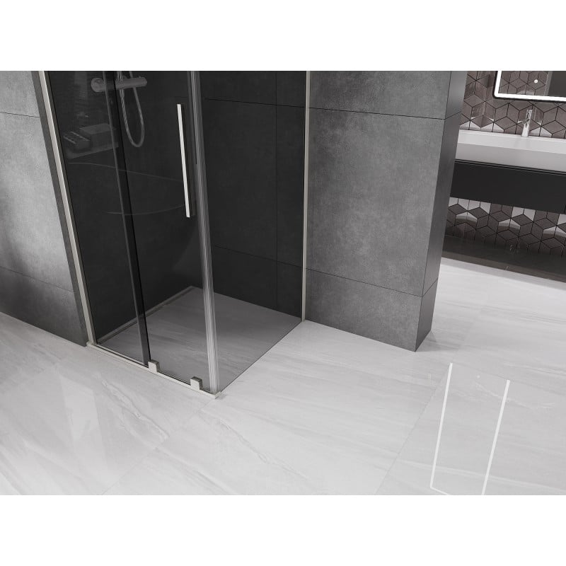 Mexen Velar cabine de douche coulissante 90 x 90 cm, graphite, nickel brossé - 871-090-090-41-97