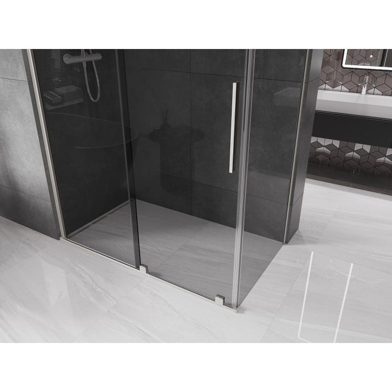 Mexen Velar cabine de douche coulissante 130 x 75 cm, graphite, nickel brossé - 871-130-075-41-97