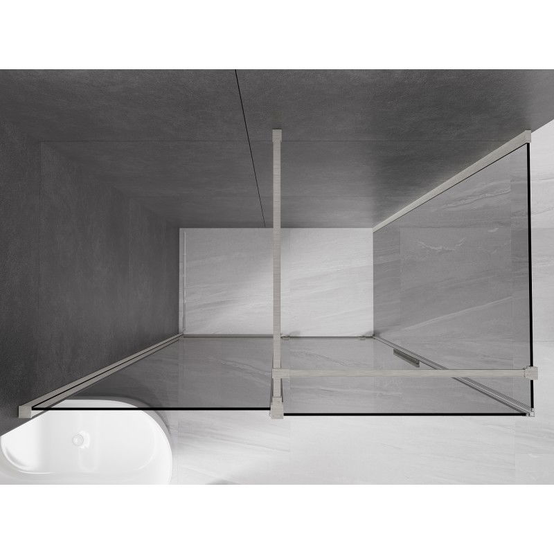 Mexen Velar cabine de douche coulissante 150 x 75 cm, graphite, nickel brossé - 871-150-075-41-97