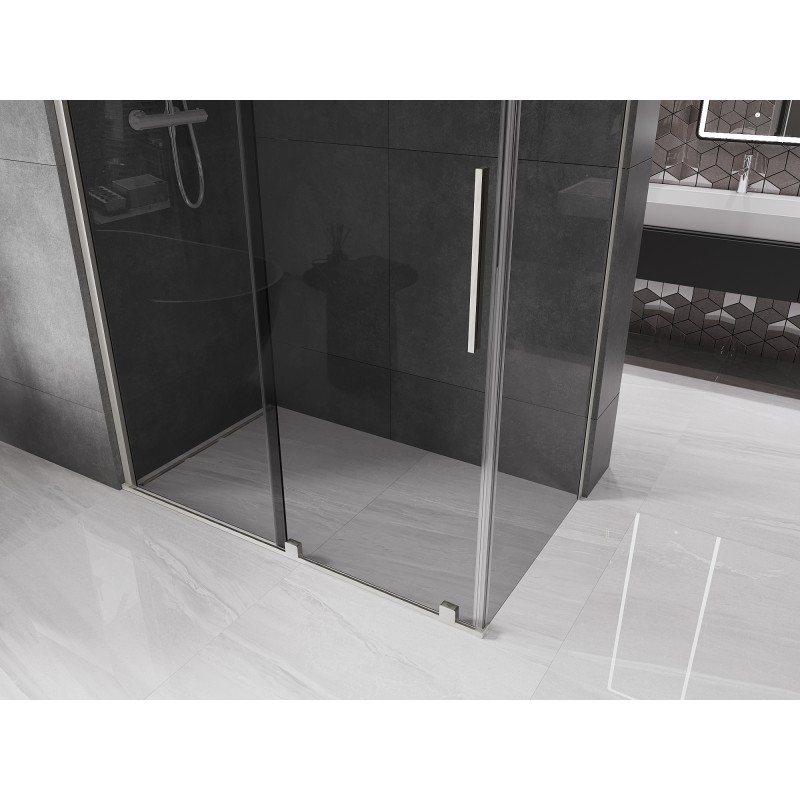 Mexen Velar cabine de douche coulissante 160 x 90 cm, graphite, nickel brossé - 871-160-090-41-97