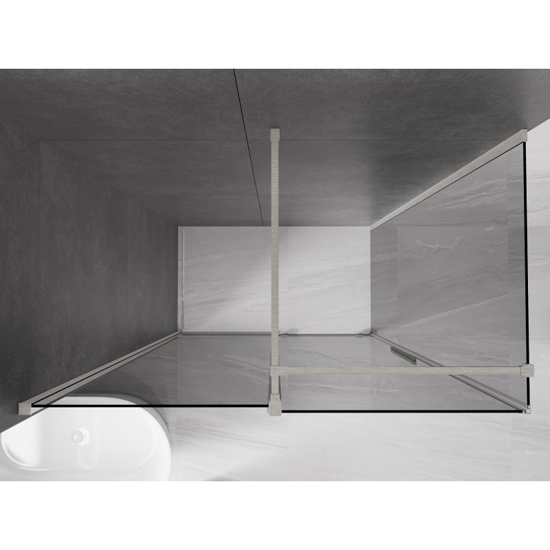Mexen Velar cabine de douche coulissante 150 x 90 cm, graphite, nickel brossé - 871-150-090-41-97