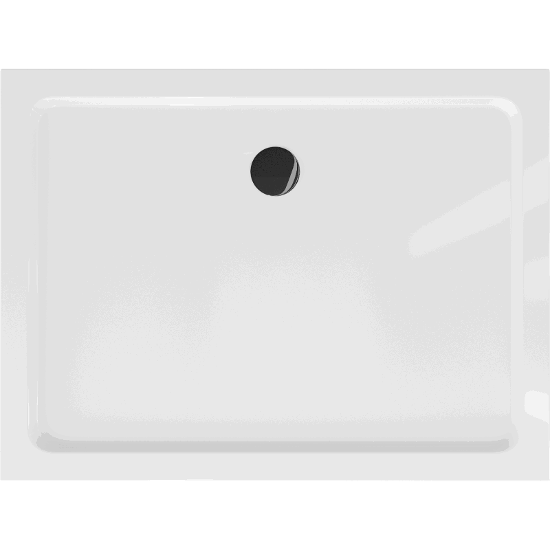 Mexen Flat receveur de douche rectangulaire slim 100 x 70 cm, blanc, siphon noir - 40107010B