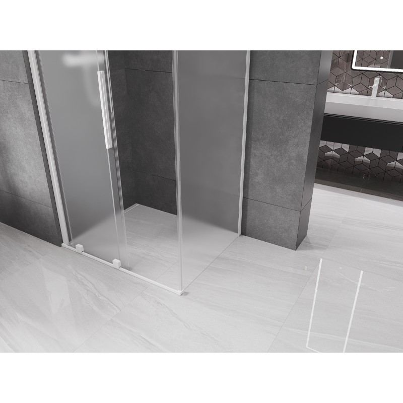 Mexen Velar cabine de douche coulissante 100 x 110 cm, givre, blanc - 871-100-110-31-20