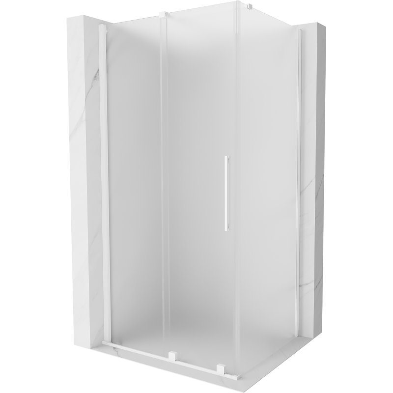 Mexen Velar cabine de douche coulissante 110 x 100 cm, givré, blanc - 871-110-100-31-20