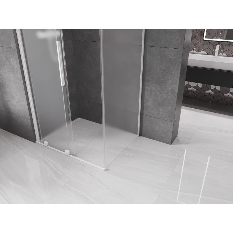 Mexen Velar cabine de douche coulissante 110 x 120 cm, givre, blanc - 871-110-120-31-20