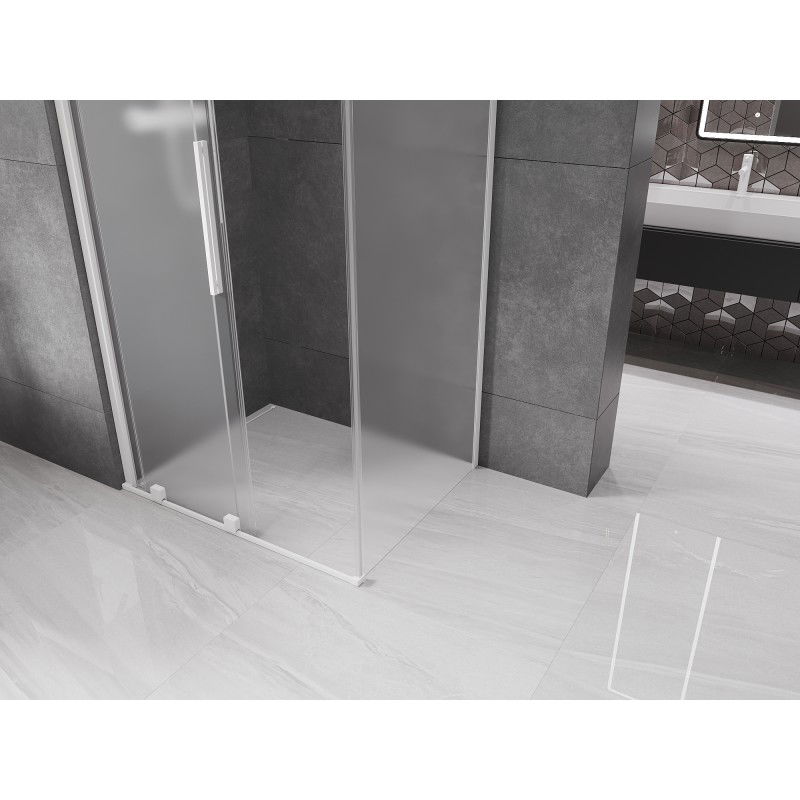 Mexen Velar cabine de douche coulissante 120 x 75 cm, dépoli, blanc - 871-120-075-31-20