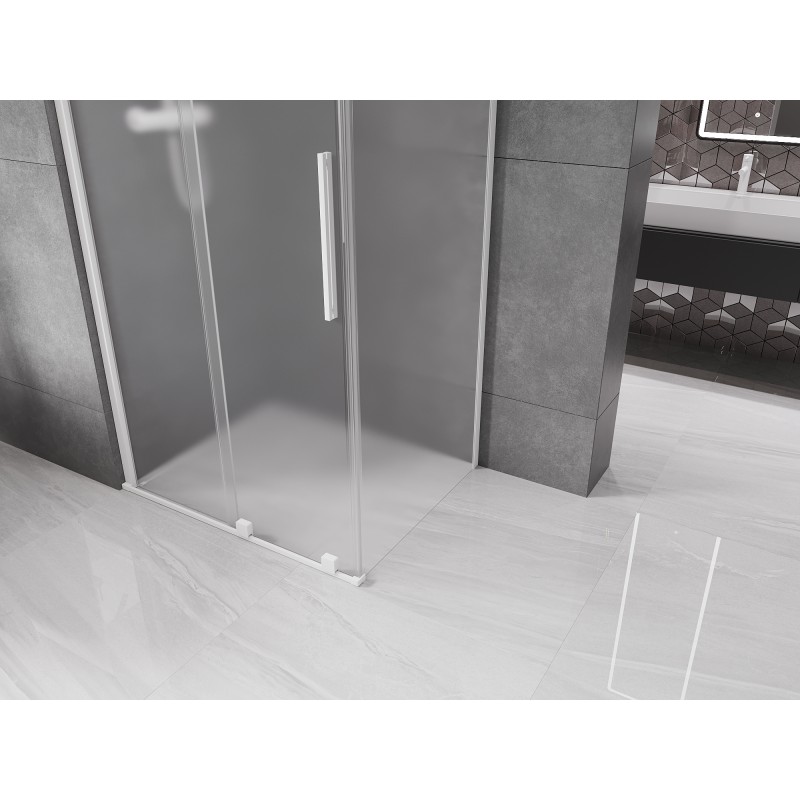Mexen Velar cabine de douche coulissante 110 x 90 cm, givre, blanc - 871-110-090-31-20