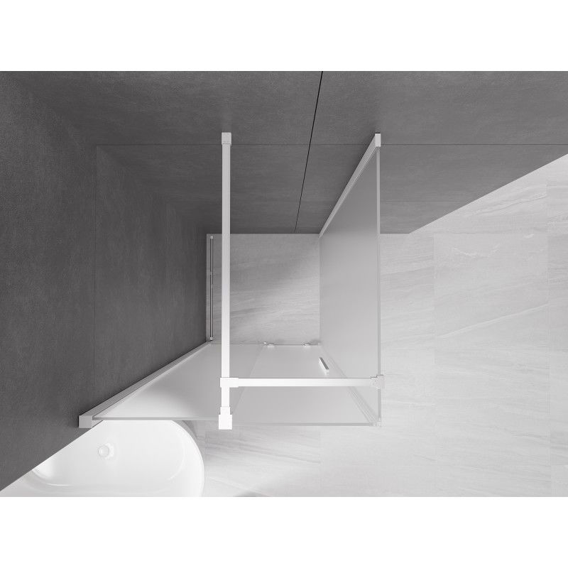 Mexen Velar cabine de douche coulissante 90 x 90 cm, givrée, blanche - 871-090-090-31-20