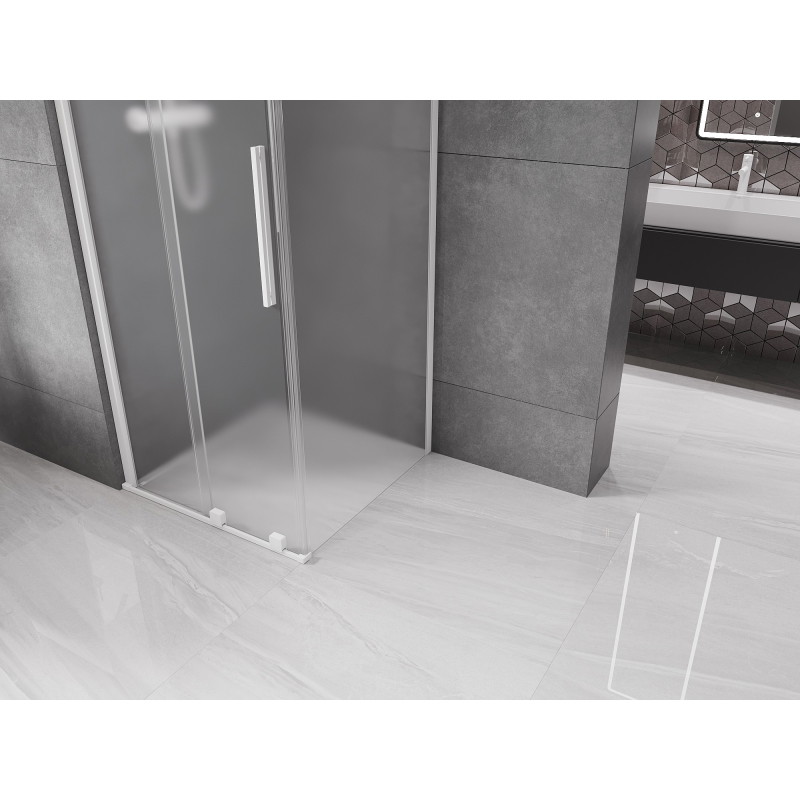 Mexen Velar cabine de douche coulissante 120 x 120 cm, givrée, blanche - 871-120-120-31-20