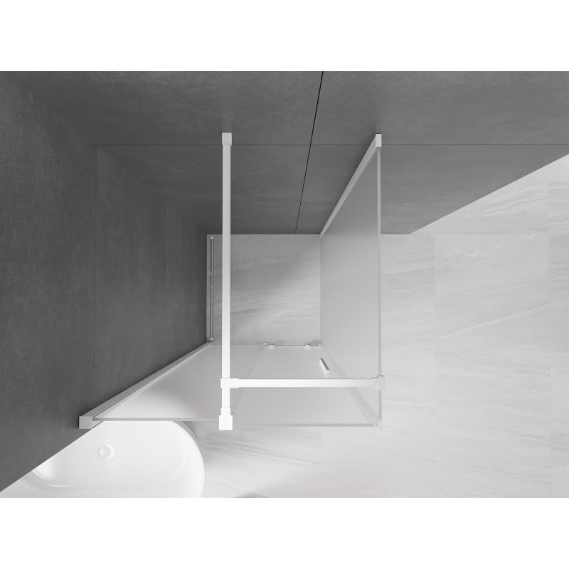 Mexen Velar cabine de douche coulissante 100 x 100 cm, givrée, blanche - 871-100-100-31-20