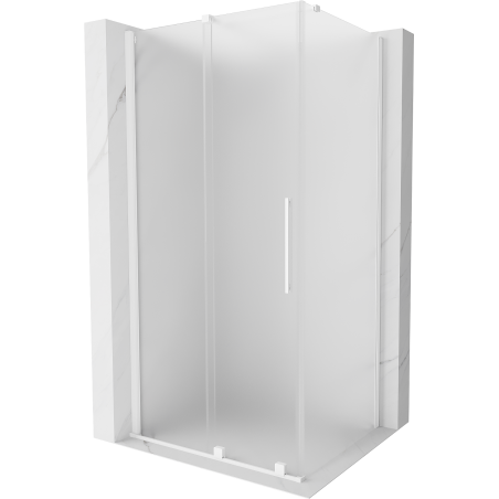 Mexen Velar cabine de douche coulissante 130 x 100 cm, givre, blanc - 871-130-100-31-20