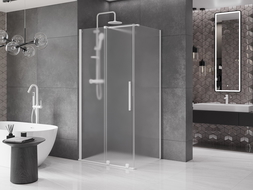Mexen Velar cabine de douche coulissante 140 x 100 cm, verre dépoli, blanc - 871-140-100-31-20