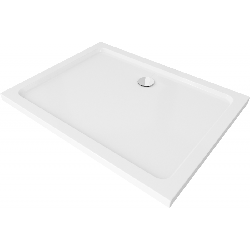 Mexen Flat receveur de douche rectangulaire slim 90 x 70 cm, Blanc, siphon Chrome - 40107090