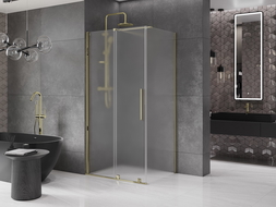 Mexen Velar cabine de douche coulissante 100 x 80 cm, givrée, dorée - 871-100-080-31-50