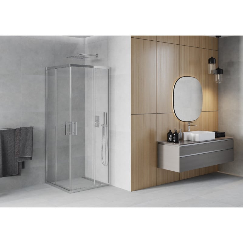 Mexen Rio cabine de douche carrée 90 x 90 cm, transparent, chrome - 860-090-090-01-00
