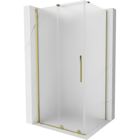 Mexen Velar cabine de douche coulissante 110 x 100 cm, givrée, dorée - 871-110-100-31-50