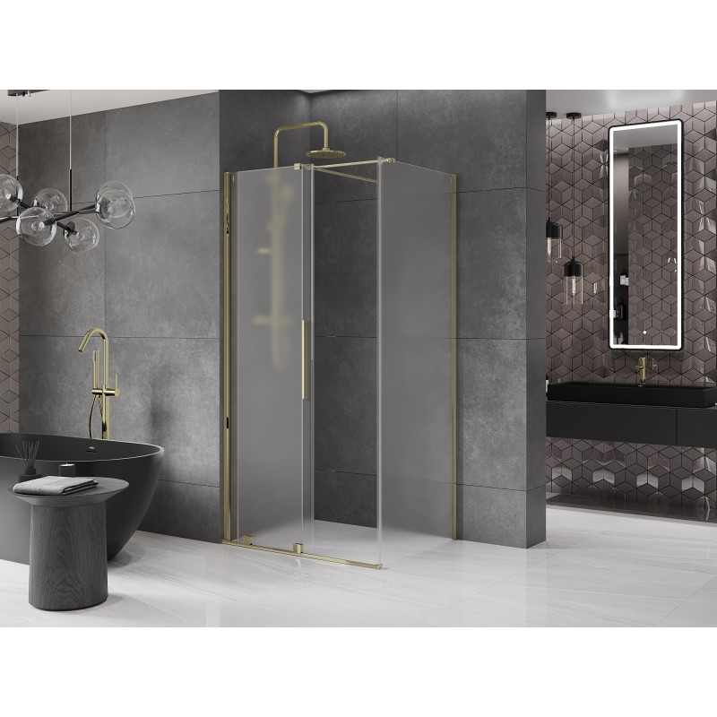 Mexen Velar cabine de douche coulissante 110 x 90 cm, givré, or - 871-110-090-31-50