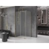 Mexen Velar cabine de douche coulissante 110 x 100 cm, givrée, dorée - 871-110-100-31-50