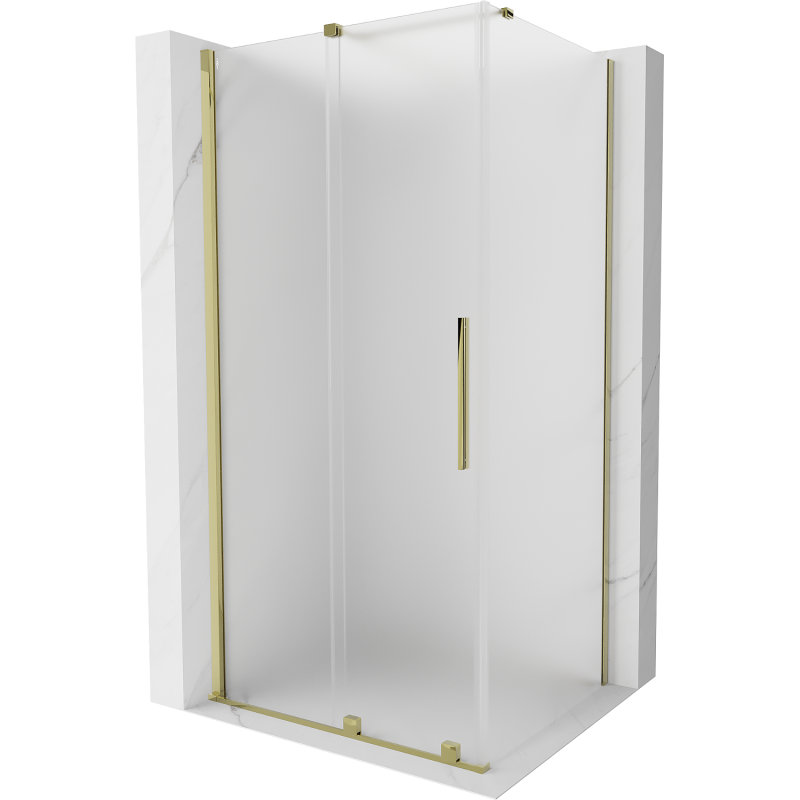 Mexen Velar cabine de douche coulissante 120 x 80 cm, givré, or - 871-120-080-31-50