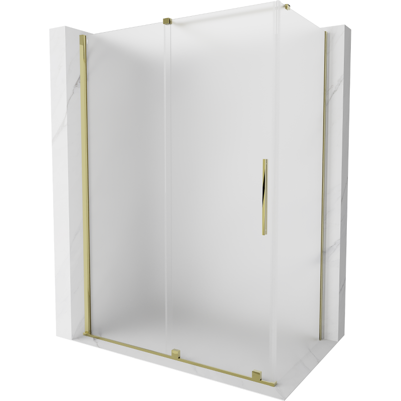 Mexen Velar cabine de douche coulissante 130 x 70 cm, givre, or - 871-130-070-31-50