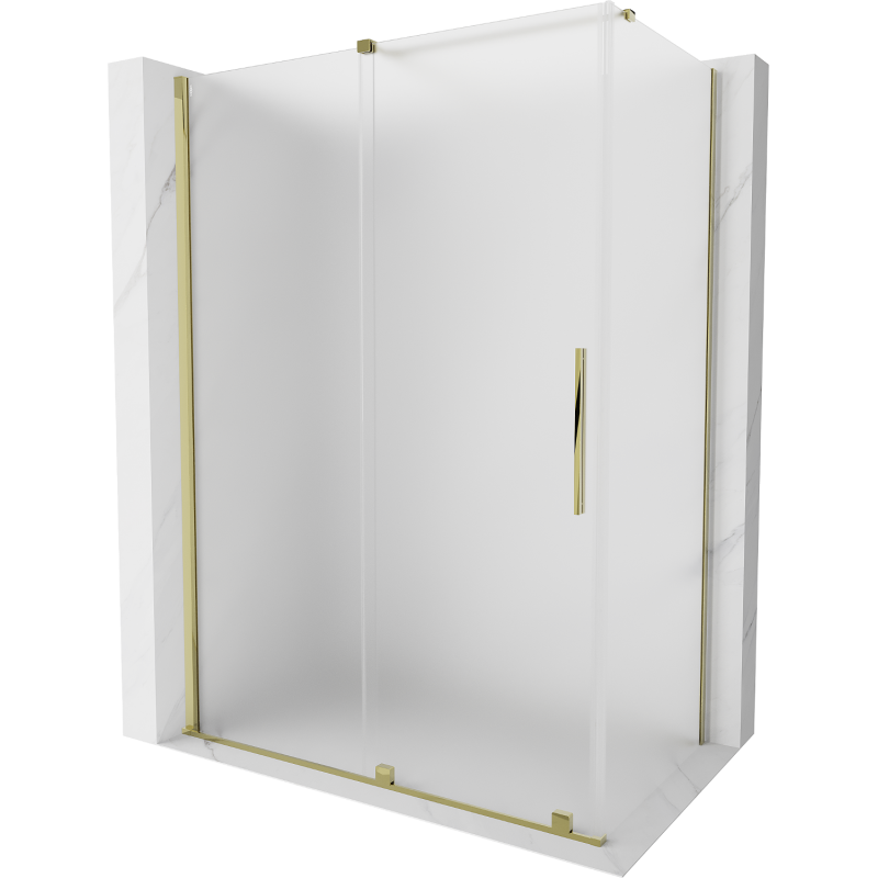 Mexen Velar cabine de douche coulissante 130 x 75 cm, givre, or - 871-130-075-31-50