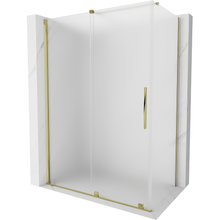 Mexen Velar cabine de douche coulissante 130 x 75 cm, givre, or - 871-130-075-31-50