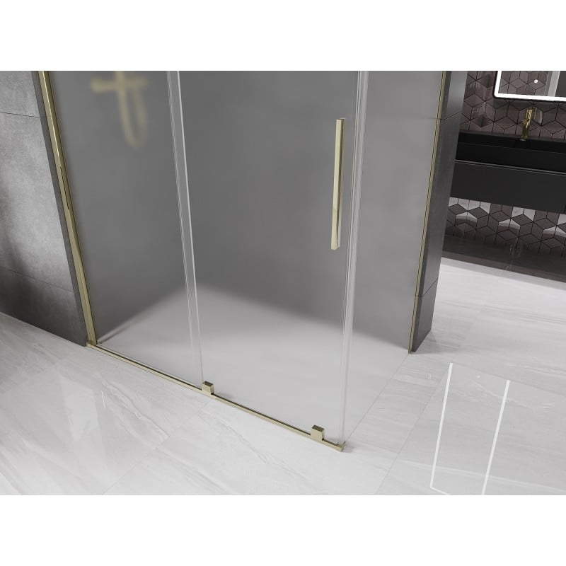 Mexen Velar cabine de douche coulissante 130 x 75 cm, givré, or - 871-130-075-31-50