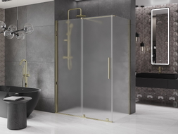 Mexen Velar cabine de douche coulissante 140 x 85 cm, givrée, or - 871-140-085-31-50