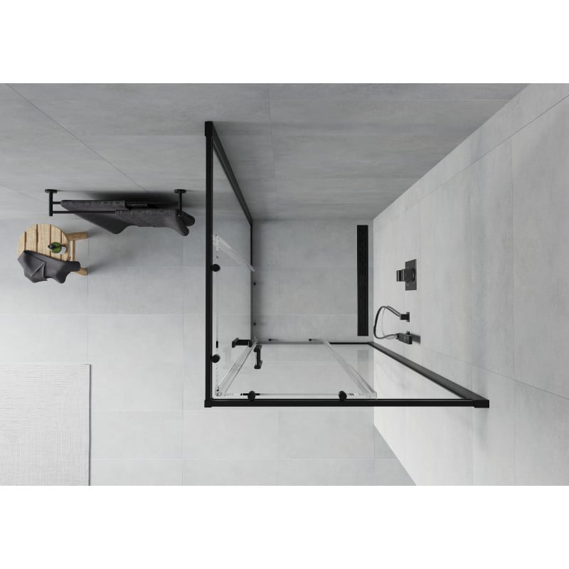 Mexen Rio cabine de douche carrée 90 x 90 cm, transparente, noire - 860-090-090-70-00