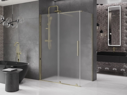 Mexen Velar cabine de douche coulissante 140 x 75 cm, givre, or - 871-140-075-31-50