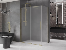Mexen Velar cabine de douche coulissante 140 x 75 cm, givrée, dorée - 871-140-075-31-50