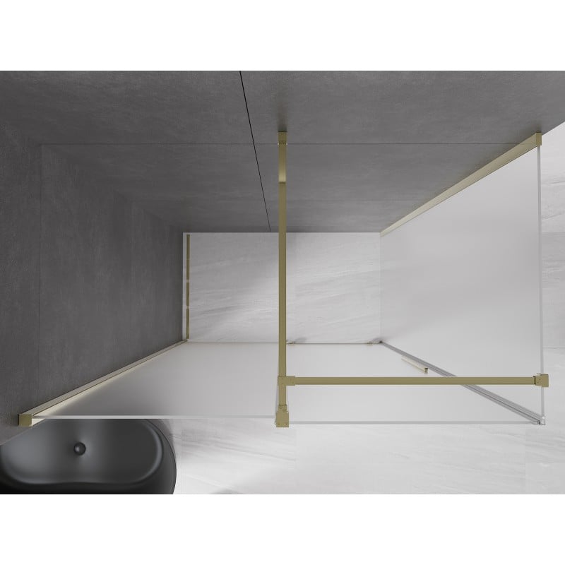 Mexen Velar cabine de douche coulissante 130 x 75 cm, givré, or - 871-130-075-31-50