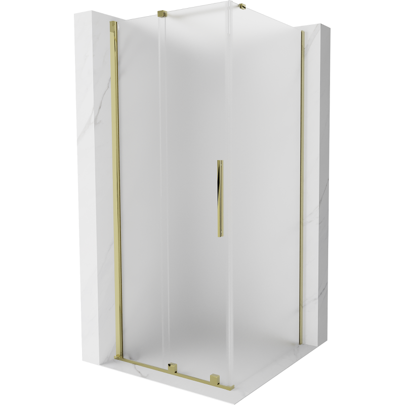 Mexen Velar cabine de douche coulissante 100 x 100 cm, givrée, or - 871-100-100-31-50