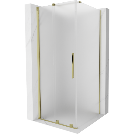 Mexen Velar cabine de douche coulissante 100 x 100 cm, givrée, or - 871-100-100-31-50