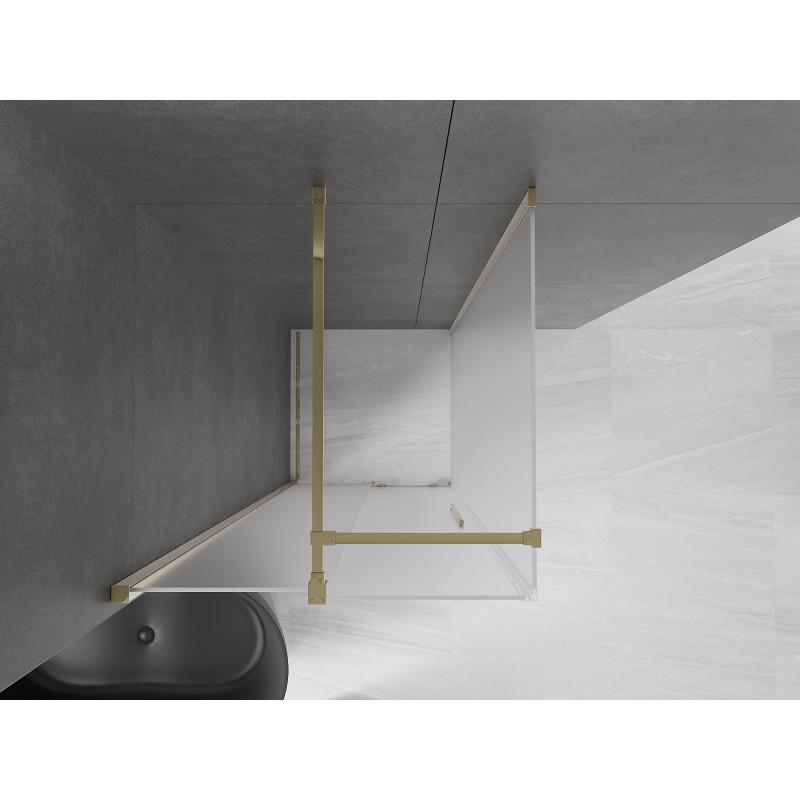 Mexen Velar cabine de douche coulissante 90 x 90 cm, givre, or - 871-090-090-31-50