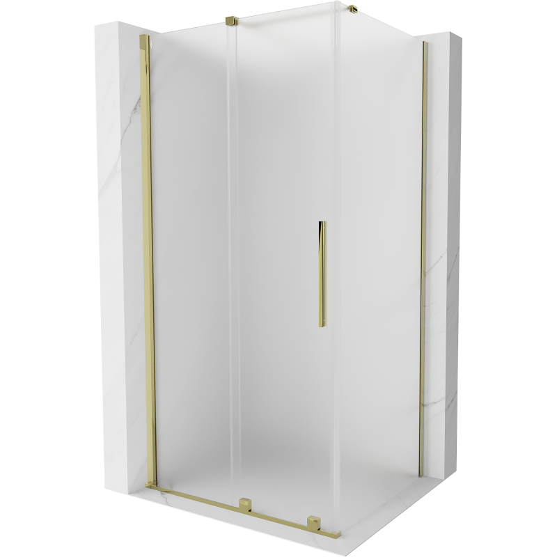 Mexen Velar cabine de douche coulissante 130 x 100 cm, givrée, dorée - 871-130-100-31-50
