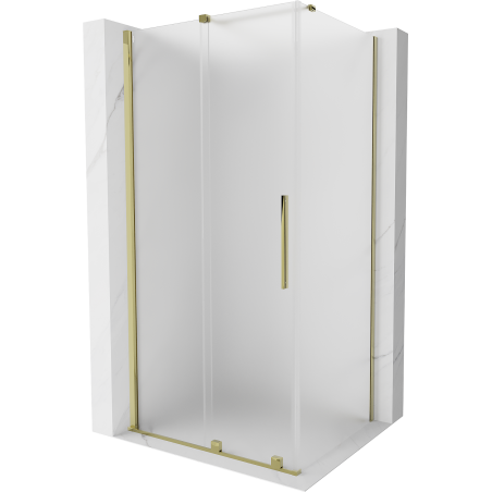Mexen Velar cabine de douche coulissante 130 x 100 cm, givrée, dorée - 871-130-100-31-50